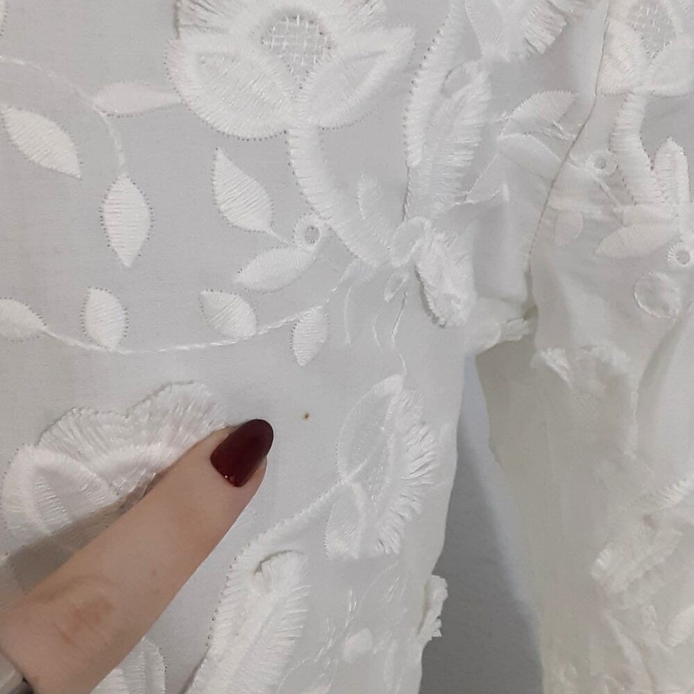Eliza J White Bell Sleeve Mini Dress Womens 2 Boho Princess Bridal Shower Gypsy - Picture 7 of 15